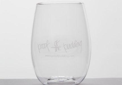 Proof of the Pudding wine glass