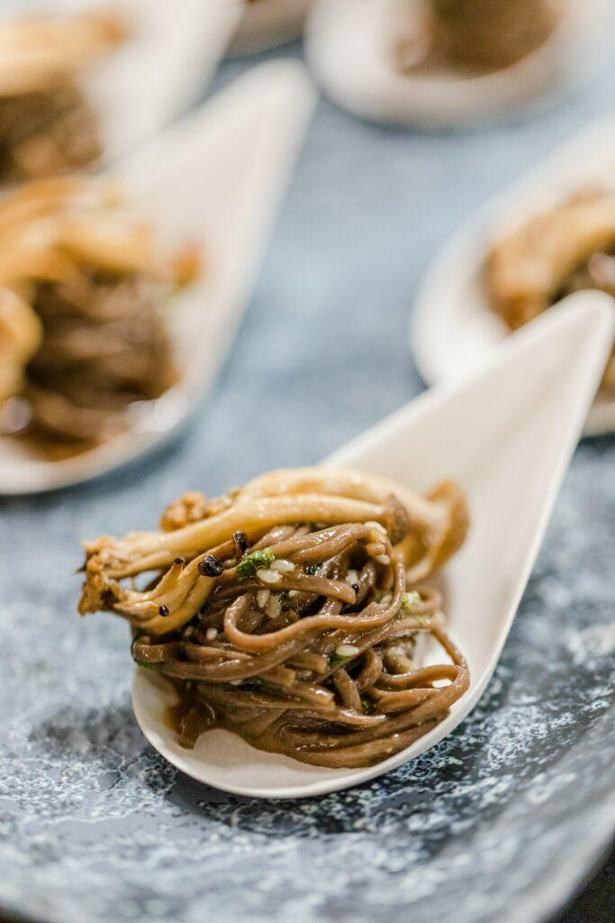 Hoisin Garlic Smoked Mushroom Topped Asian Noodle Salad