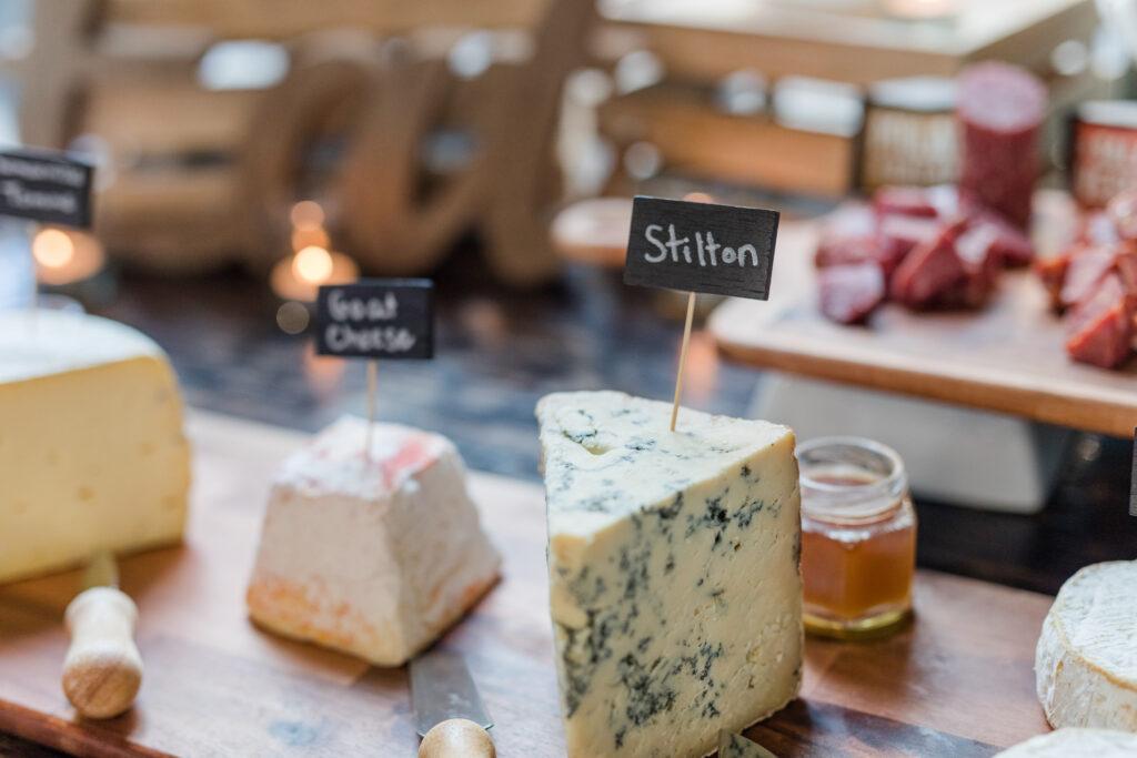 cheese board with stilton cheese