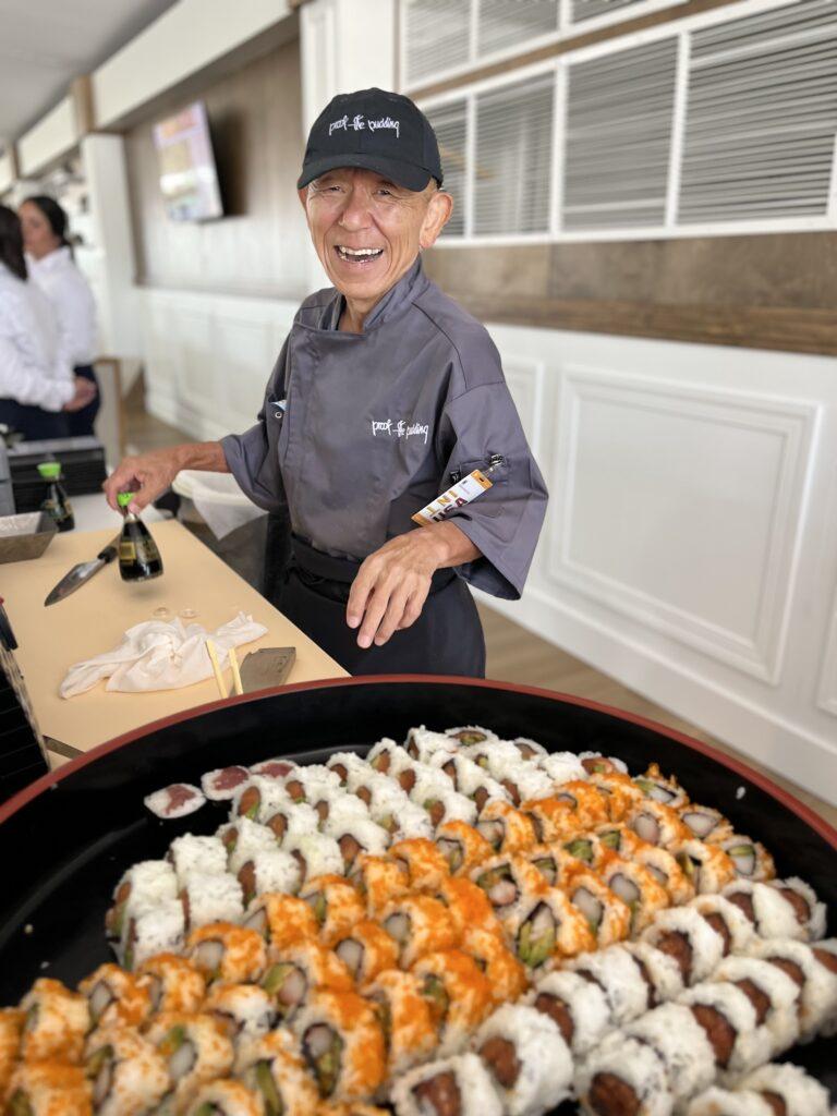 Chef attended sushi station