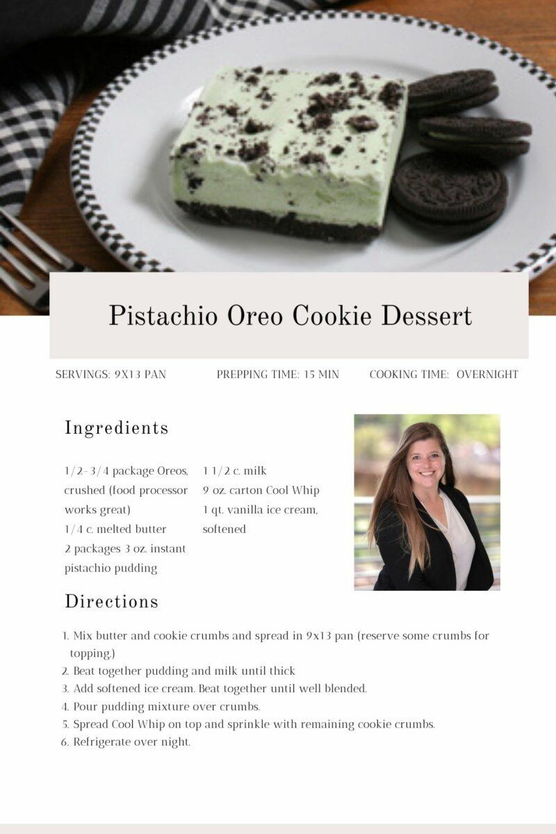 Pistachio Oreo Cookie Dessert