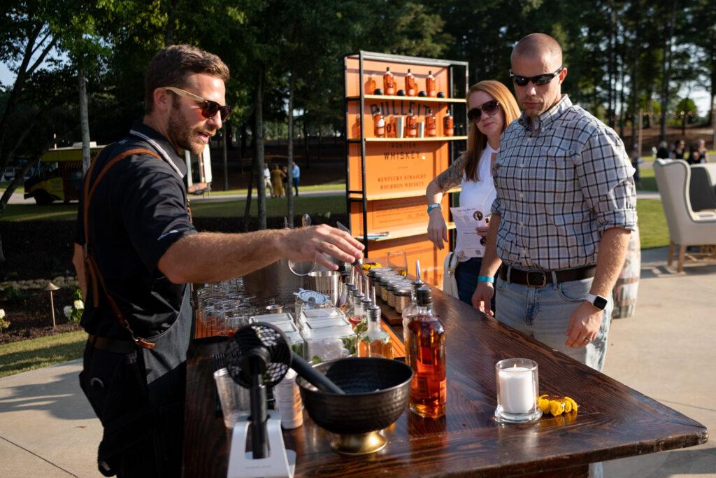 outdoor bourbon tasting