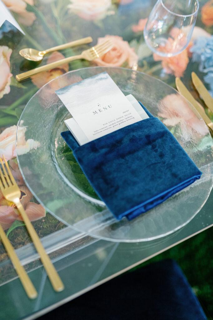 velvet menu card holder