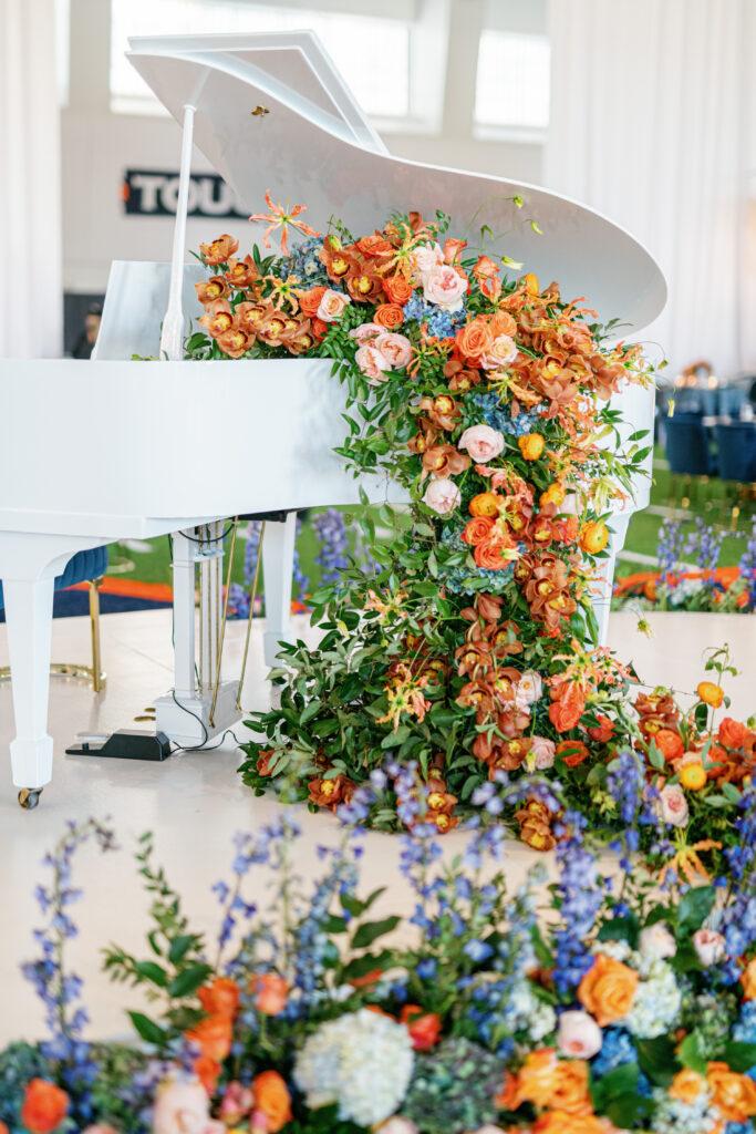 piano floral event decor