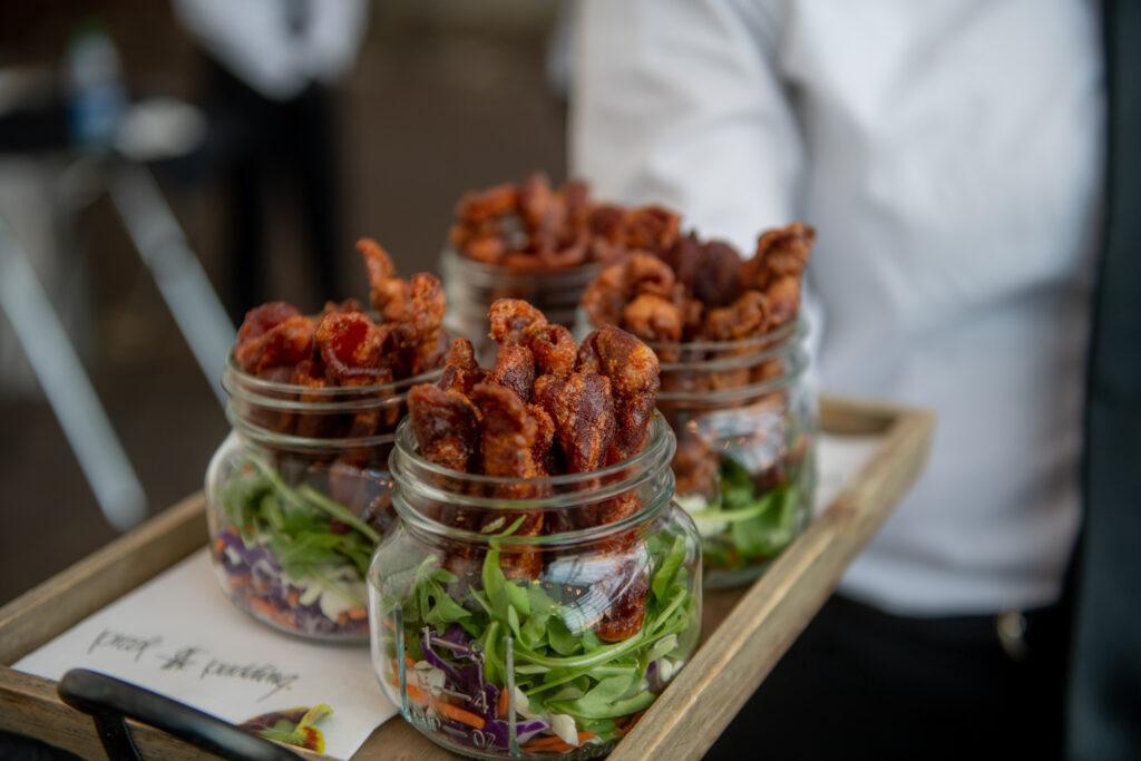 served bacon appetizer