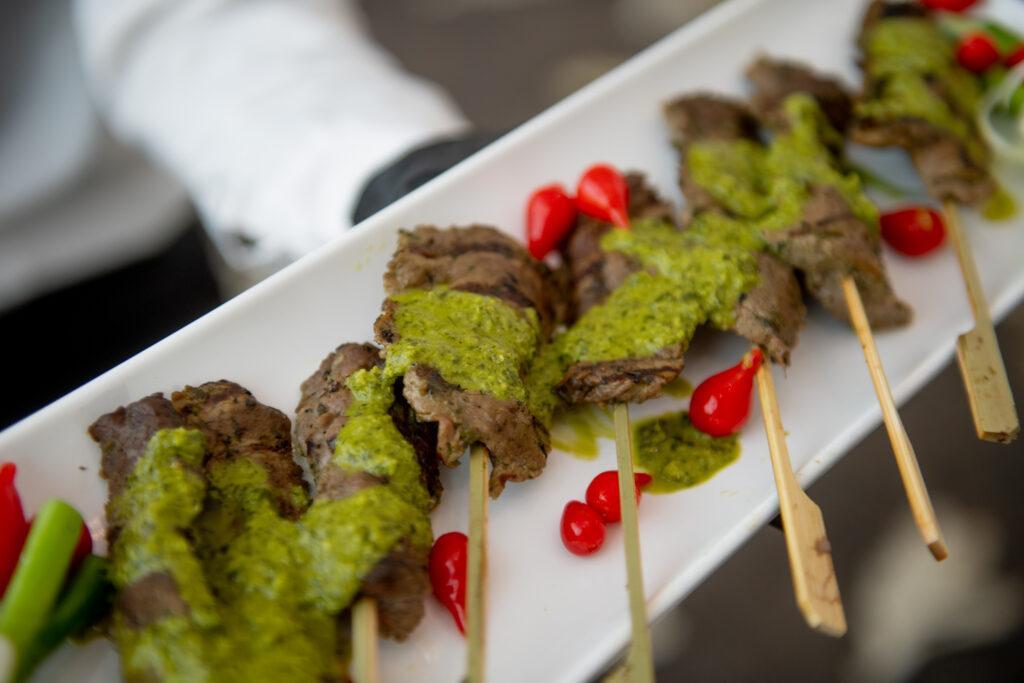 beef skewers with sauce
