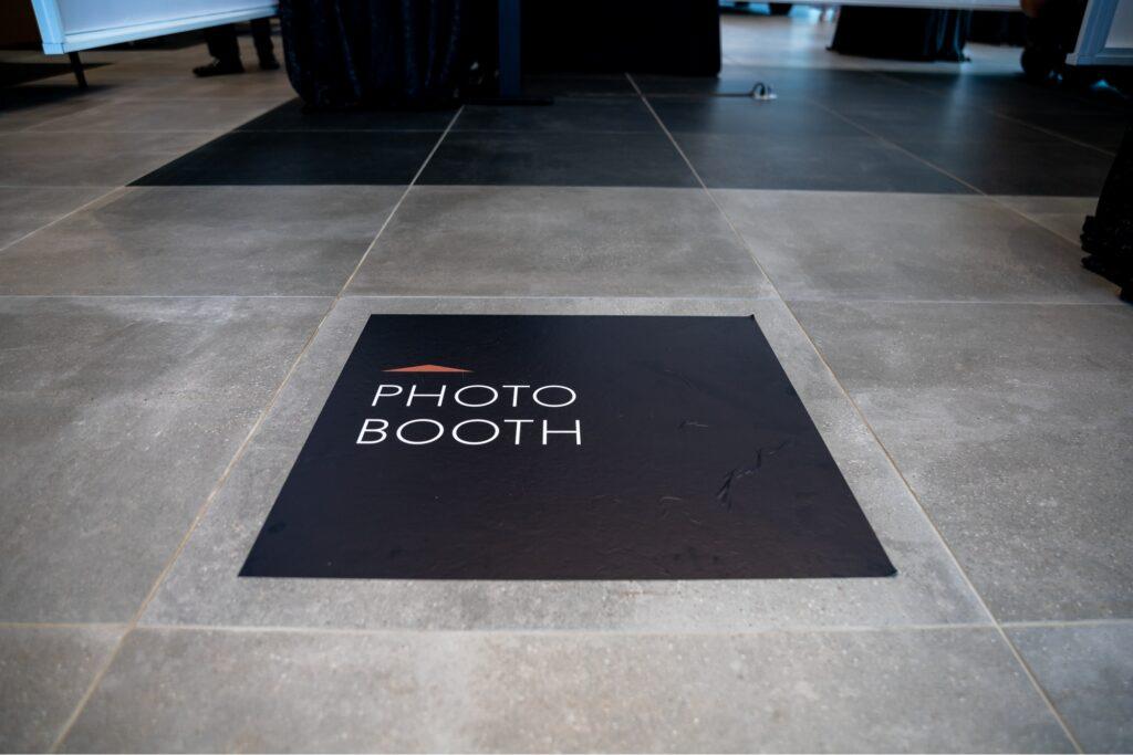 photo booth floor sign
