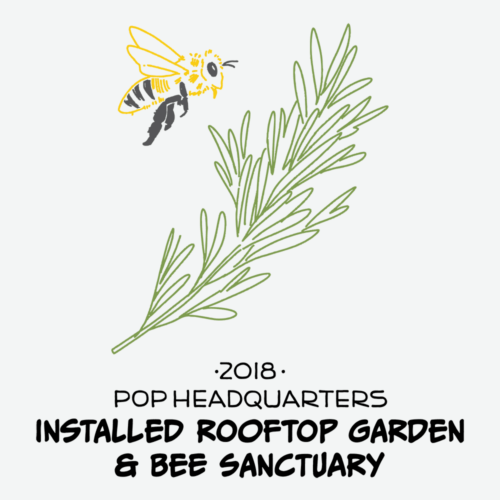 Proof of the Pudding Timeline: 2018 - Pop Headquarters Installed Rooftop Garden & Bee Sanctuary
