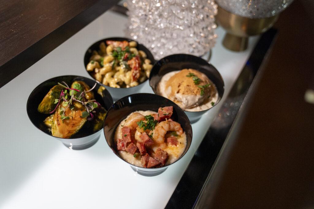 variety of bowls for stations at party