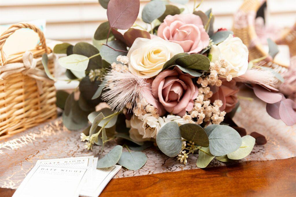 Beautiful muted rose-centered bouquet